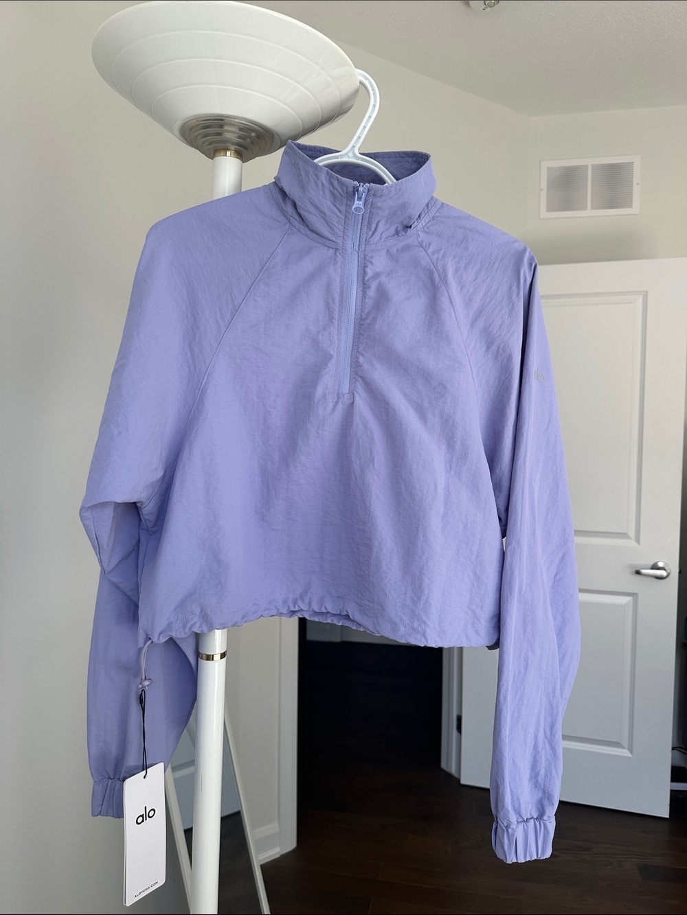 ALO Yoga Cropped 1/4 Zip Alumni Pullover